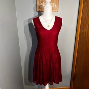 Altar’d State Crimson Red Lace Dress